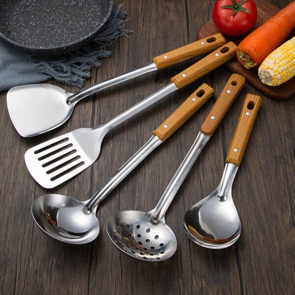 O1CN01TEzGoB2N8xM8y4b4N_2208937239919-0-cib.jpg Wood-Grain Handle Stainless Steel Spatula